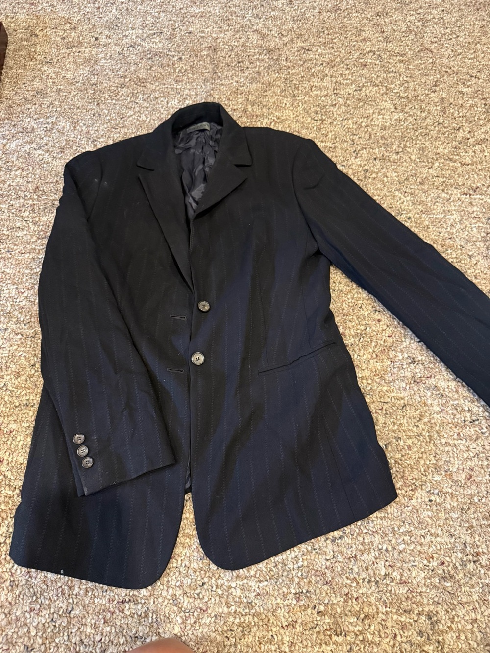 Woman’s Black Pinstripe Blazer - Classic Tailored Suit Jacket JCs